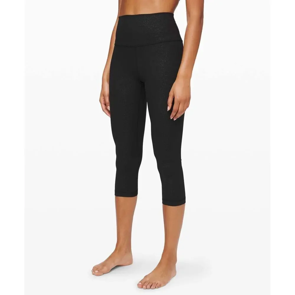 Lululemon Align Crop *21” Polar Shift Emboss Black - Size: 4 - Picture 1 of 11